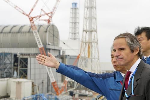 라파엘 마리아노 그로시 IAEA 사무총장이 26일 후쿠시마 1원전을 시찰하고 돌아갔다.